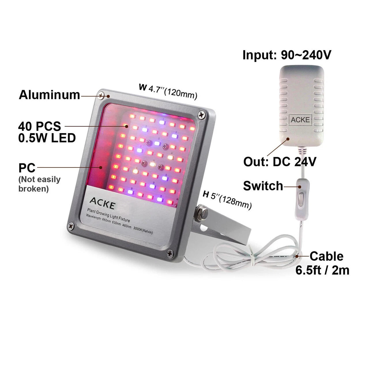 ACKE LED FULL SPECTRUM AQUARIUM REFUGIUM LIGHT