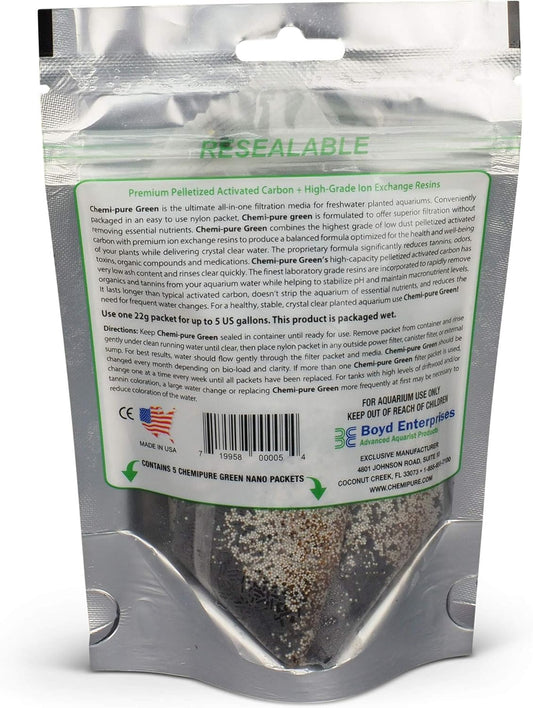 BOYD CHEMI PURE GREEN NANO 5 PACK - FRESHWATER & PLANTED FILTRATION MEDIA
