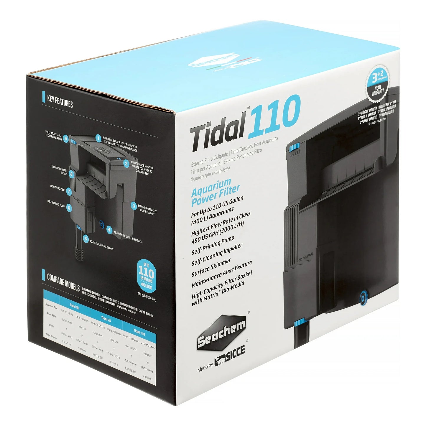 Seachem Tidal 110 H.O.B power filter